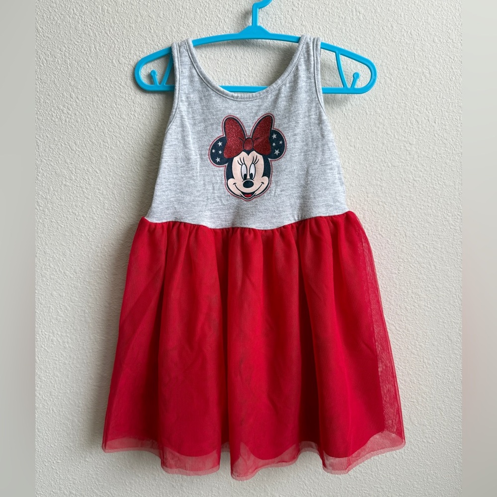 Charming Red and Gray Minnie Mouse Dress for Kids